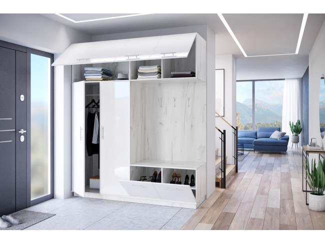 Szafa garderoba Milo 1 biały/połysk 200 cm