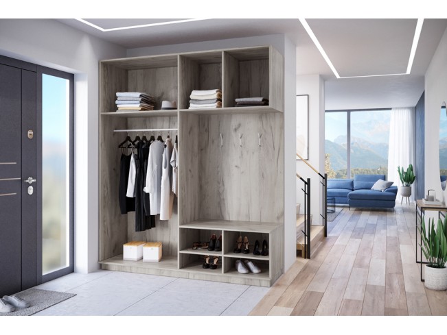 Szafa garderoba Milo 1 szary/połysk 200 cm