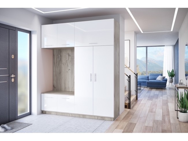 Szafa garderoba Milo 1 szary/połysk 200 cm