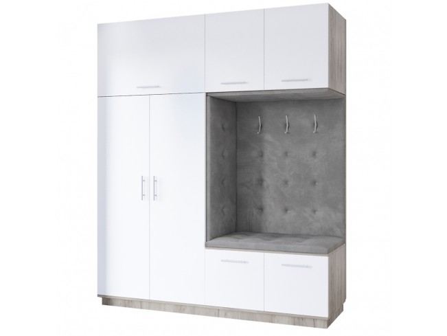 Szafa garderoba Milo 3 szary mat 200 cm - widok ogólny