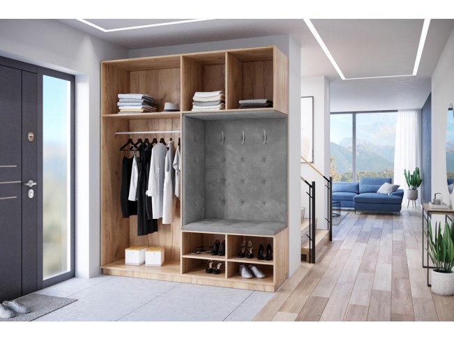 Szafa garderoba Milo 3 złoty/mat 200 cm