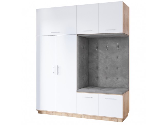 Szafa garderoba Milo 3 złoty mat 200 cm - widok z przodu