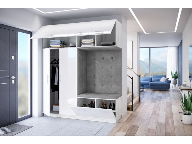 Szafa garderoba Milo 3 biały/połysk 200 cm