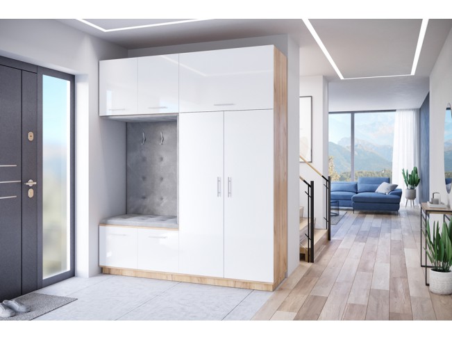 Szafa garderoba Milo 3 złoty/połysk 200 cm