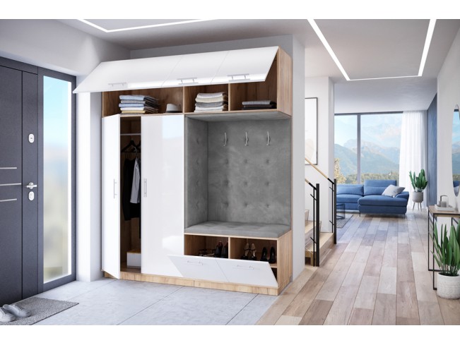 Szafa garderoba Milo 3 złoty/połysk 200 cm