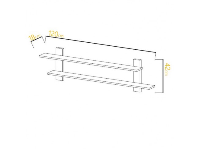 Półka wisząca Lona biała 120 cm