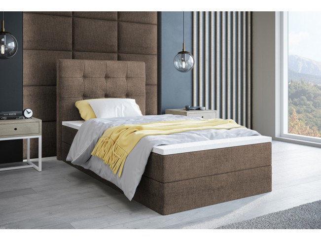 Łóżko kontynentalne Sleepy 90 Sawana 25 ciepły brąz