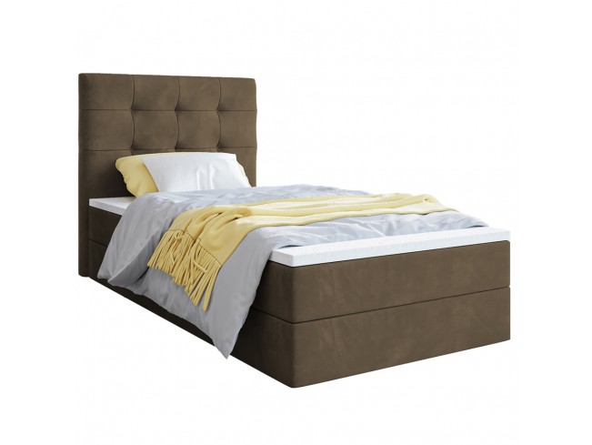 Łóżko kontynentalne Sleepy 90 Monolith 09 jasny brąz - widok z przodu