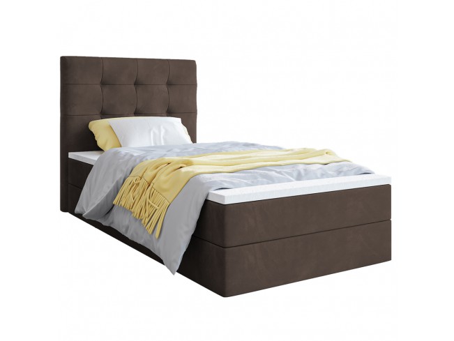 Łóżko kontynentalne Sleepy 90 Monolith 15 mleczna czekolada - widok ogólny