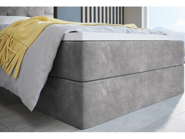 Łóżko kontynentalne Sleepy 90 Riviera 82 jasny szary