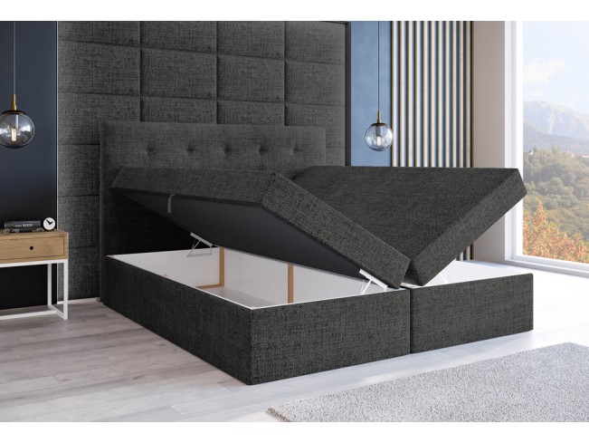 Łóżko kontynentalne Sleepy 140 Sawana 14 czarny