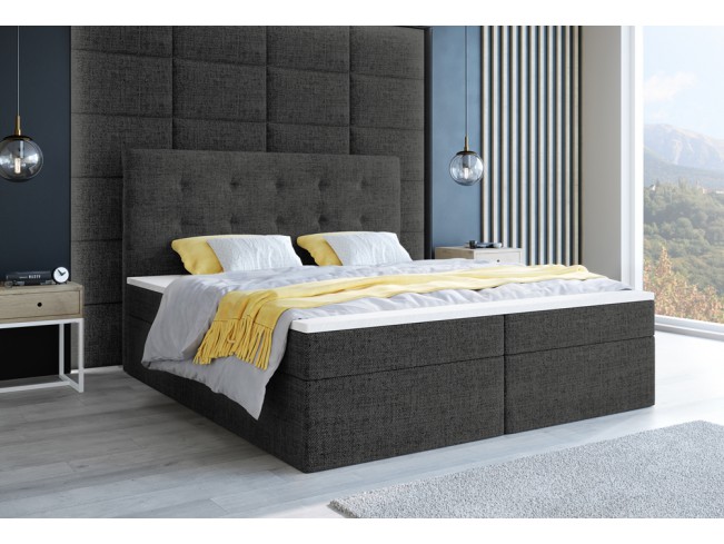 Łóżko kontynentalne Sleepy 180 Sawana 14 czarny