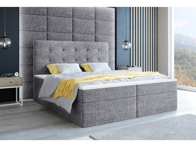 Łóżko kontynentalne Sleepy 160 Sawana 21 jasny szary