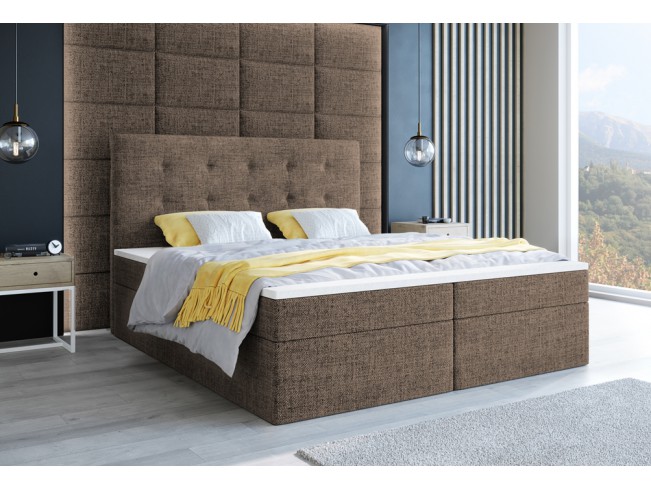 Łóżko kontynentalne Sleepy 140 Sawana 25 ciepły brąz