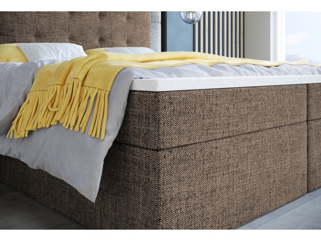 Łóżko kontynentalne Sleepy 140 Sawana 25 ciepły brąz