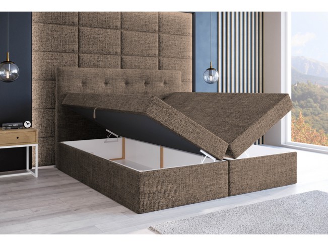 Łóżko kontynentalne Sleepy 160 Sawana 25 ciepły brąz