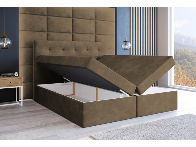 Łóżko kontynentalne Sleepy 160 Monolith 09 jasny brąz