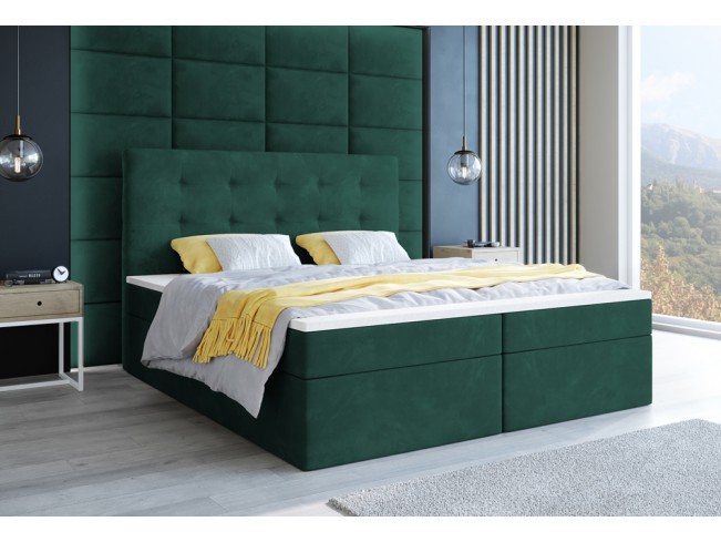 Łóżko kontynentalne Sleepy 140 Monolith 37 butelkowa zieleń