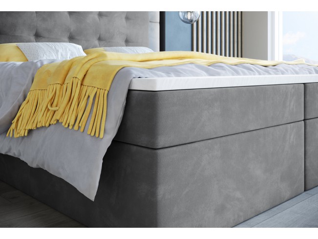 Łóżko kontynentalne Sleepy 140 Monolith 84 jasny szary