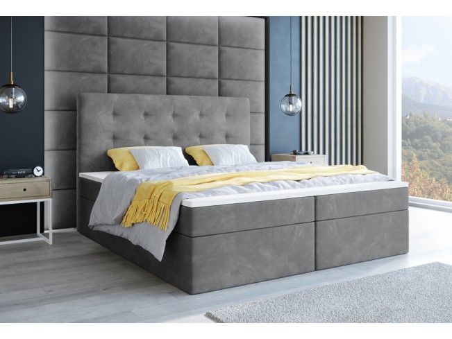 Łóżko kontynentalne Sleepy 160 Monolith 84 jasny szary