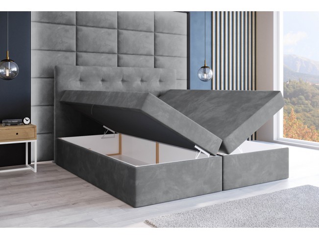 Łóżko kontynentalne Sleepy 180 Monolith 84 jasny szary