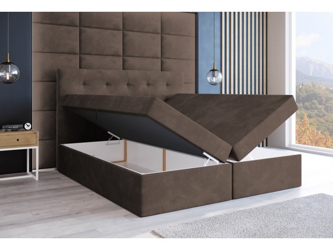 Łóżko kontynentalne Sleepy 140 Monolith 15 mleczna czekolada