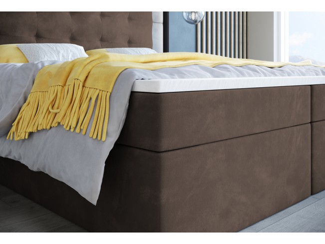 Łóżko kontynentalne Sleepy 160 Monolith 15 mleczna czekolada