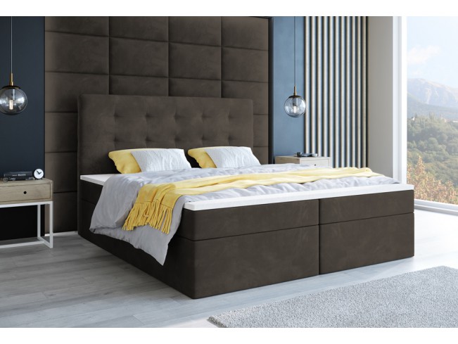 Łóżko kontynentalne Sleepy 160 Monolith 20 szary brąz