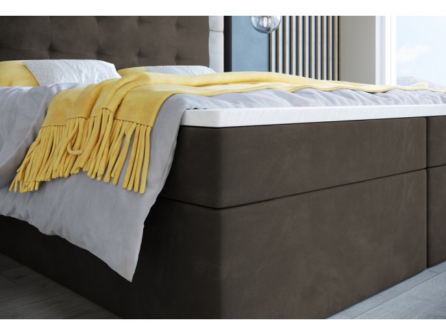 Łóżko kontynentalne Sleepy 160 Monolith 20 szary brąz