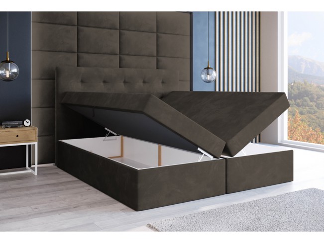 Łóżko kontynentalne Sleepy 160 Monolith 20 szary brąz