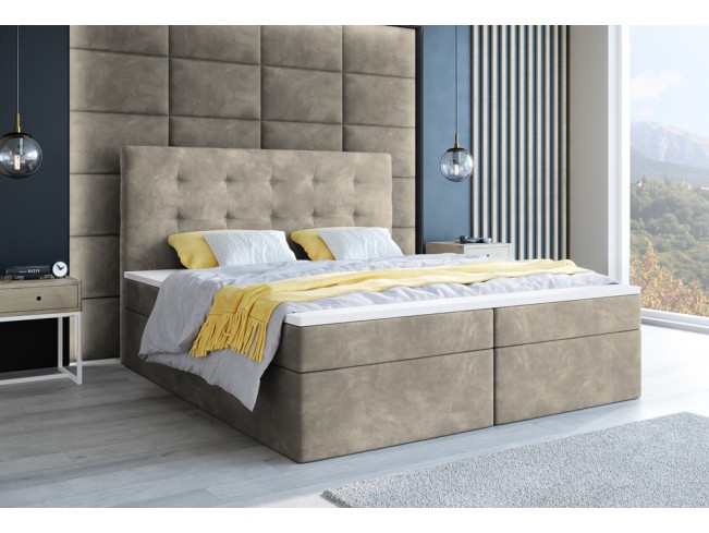 Łóżko kontynentalne Sleepy 160 Riviera 16 szary beż