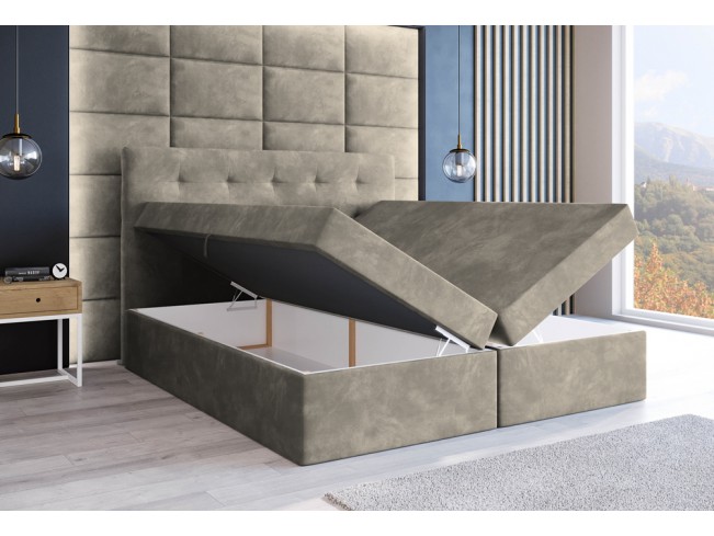 Łóżko kontynentalne Sleepy 160 Riviera 16 szary beż