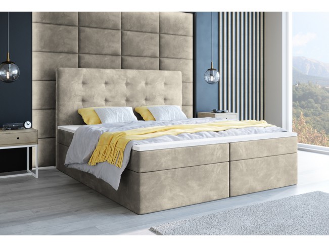 Łóżko kontynentalne Sleepy 140 Riviera 21 jasny beż