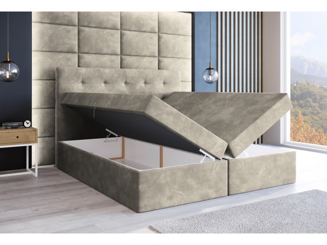 Łóżko kontynentalne Sleepy 180 Riviera 21 jasny beż