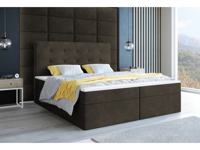 Łóżko kontynentalne Sleepy 140 Riviera 26 ciemny brąz