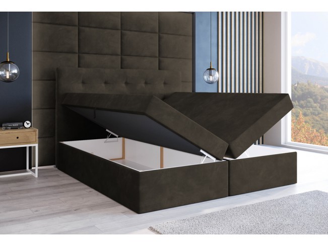 Łóżko kontynentalne Sleepy 140 Riviera 26 ciemny brąz