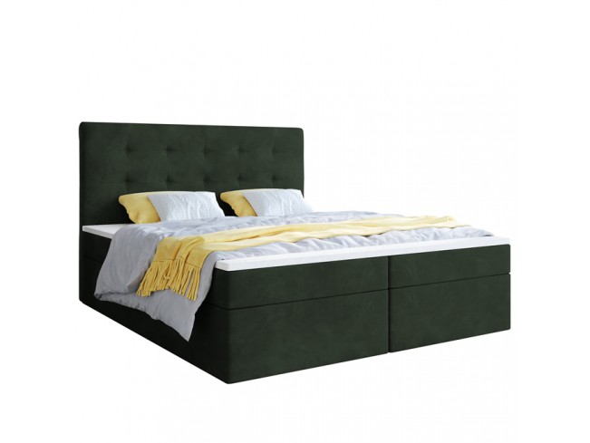 Łóżko kontynentalne Sleepy 140 ciemny zielony - widok ogólny