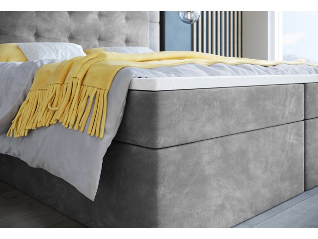 Łóżko kontynentalne Sleepy 140 Riviera 82 jasny szary