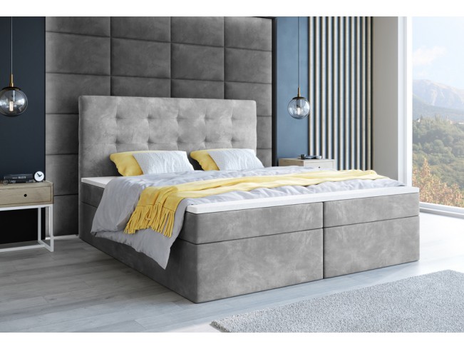 Łóżko kontynentalne Sleepy 180 Riviera 82 jasny szary