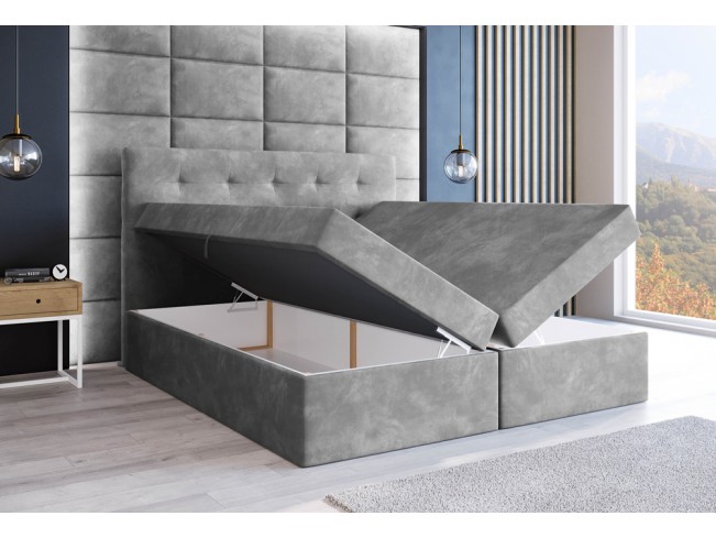 Łóżko kontynentalne Sleepy 180 Riviera 82 jasny szary