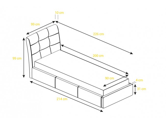Łóżko tapicerowane JOKO SA-05 90
