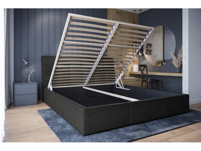 Łóżko tapicerowane Joko 180 Sawana 14 czarny