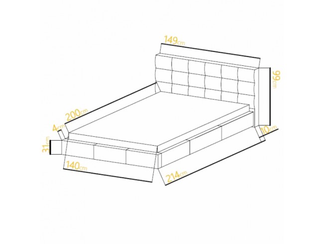 Łóżko tapicerowane Joko 140 Sawana 21 jasny szary