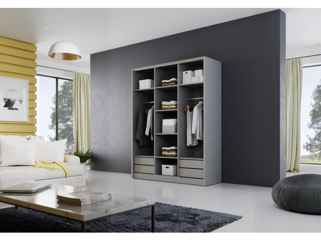 Szafa przesuwna Meblo 2 szary mat 150 cm