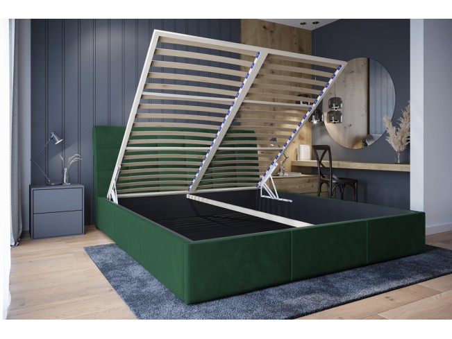 Łóżko tapicerowane Joko 140 Kronos 19 butelkowa zieleń