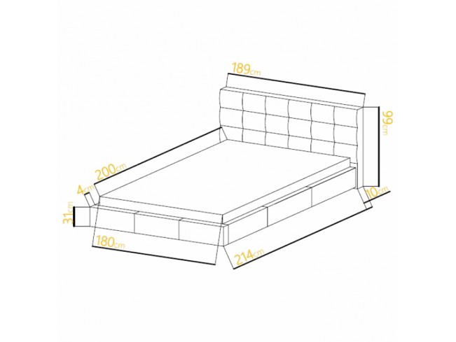 Łóżko tapicerowane JOKO KR-19 180