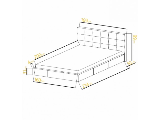 Łóżko tapicerowane JOKO KR-34 160