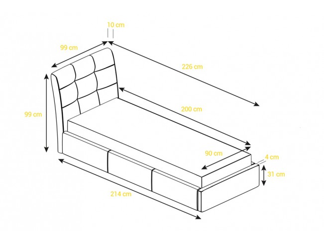 Łóżko tapicerowane Joko 90 Monolith 77 granatowy