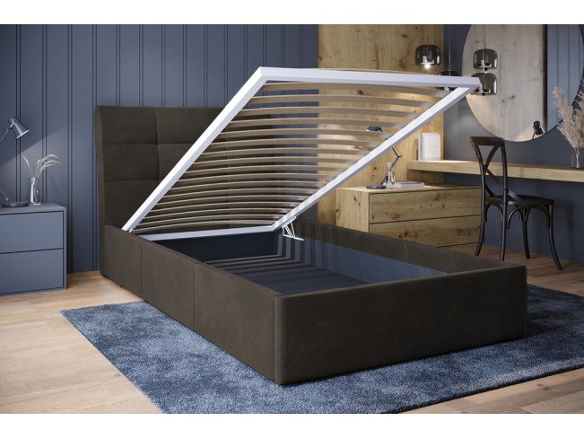 Łóżko tapicerowane Joko 90 Monolith 20 szary brąz