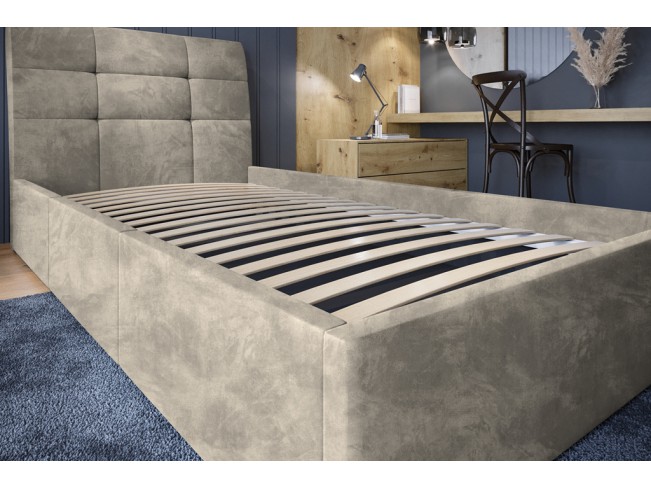 Łóżko tapicerowane Joko 90 Riviera 16 szary beż